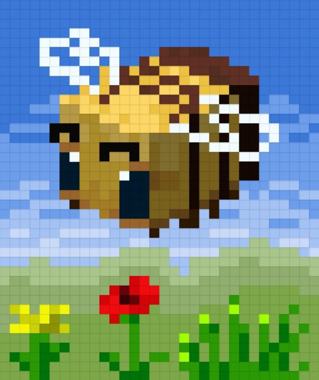 Pixel art abeille de minecraft